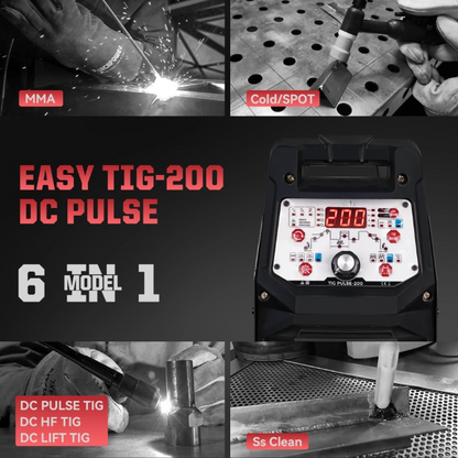 TIG-Lasmachine – DC Lasmachine – MMA Elektrodelasser – Multifunctioneel – 200 Ampère – Lichtgewicht 8 Kg - Pakket 1