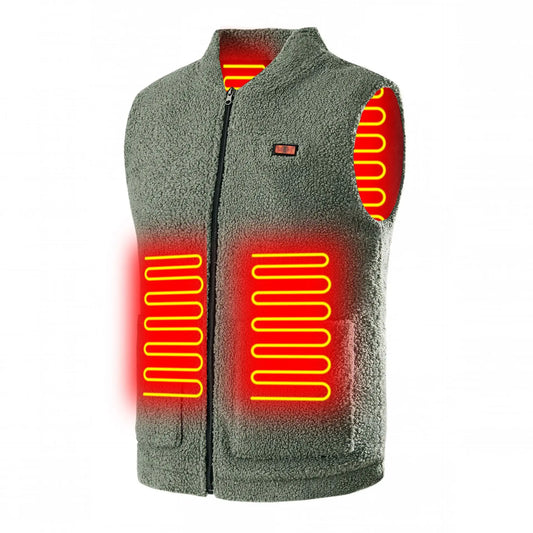 Heater Jacket - Heated Bodywarmer - Heated Clothing - USB Heated Vest - 3-Speed ​​Adjustable Temperature - Unisex - Washable - Sleeveless - for Winter &amp; Outdoor Sports - Size M - Green