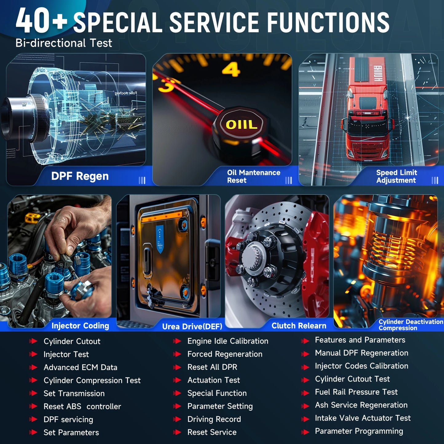 Professionele Diagnosticetool – Diesel Scanner – Truck Diagnostiek – Vrachtwagen Scanner – 7+ Onderhoudsdiensten – Wifi Connectiviteit – Android Touchscreen