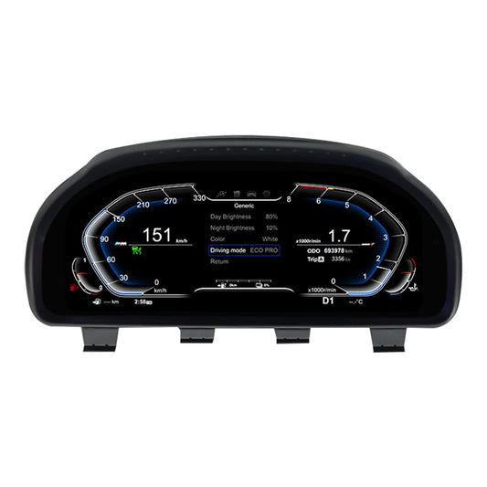 12,3'' Digitaal Dashboard – LCD Instrumentenpaneel – Virtuele Tachometer – Auto Display – BMW Dashboard Upgrade – Plug & Play Installatie – Anti-Glare Blauw Licht Scherm - QUORE
