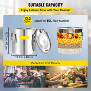 Distilleerketel - Destillatieapparaat - Destillatieapparaat Etherische Olie - 50L Roestvrij Staal - voor Het Maken van Whisky, Bier, Brandy