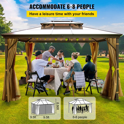 Tuinkoepel – Tuin Overkapping – Buiten Tent – Beschutte Ruimte – Waterdicht Dak – Aluminium Frame – Insectenwerende Netten - 10 x 10 voet