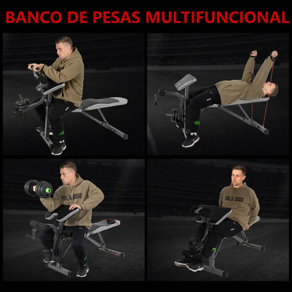 Weights Bench,Adjustable And Multifunctional , Abdominal Bench,w/ 8 Adjustable Positions & 2 Training Straps,Home Gym