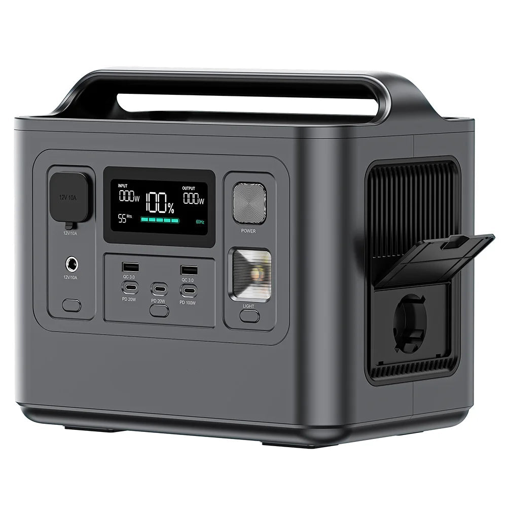 Draagbare Powerbank – Powerstation – Mobiele Accu – Energiebron – Outdoor Batterij – 512 Wh LiFePO4 – 800 Watt Uitgangsvermogen