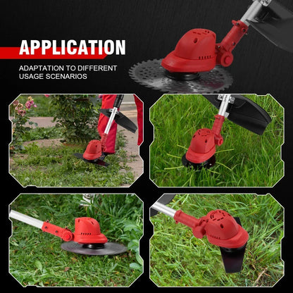 Grastrimmers - Met Accu - Snoeischaar - Onkruidborstel Electrisch - Snijder - 10 inch - 18V Batterij - 36000RPM - Tuingereedschap - Vouwbaar - Verstelbaar Handvat - 2 Batterij