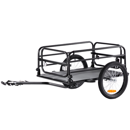 Fietskar - Opvouwbare Fietsaanhanger - Fietskarren Bagage - Transportwagen - 160lbs Laadvermogen – Compacte Opslag – 16" Wielen – Veiligheidsreflectoren – Geschikt voor 22"-28" Fietswielen