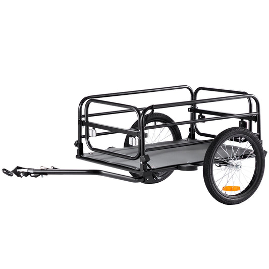 Fietskar - Opvouwbare Fietsaanhanger - Fietskarren Bagage - Transportwagen - 160lbs Laadvermogen – Compacte Opslag – 16" Wielen – Veiligheidsreflectoren – Geschikt voor 22"-28" Fietswielen