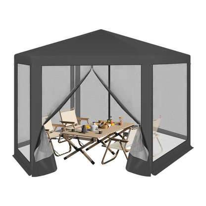 Tuinpaviljoen – Tuinkoepel – Tuintent – Schaduwdoek – Insectennet – 3.8x3.3 Meter – Waterafstotende 210D Oxford Stof - Donkergrijs