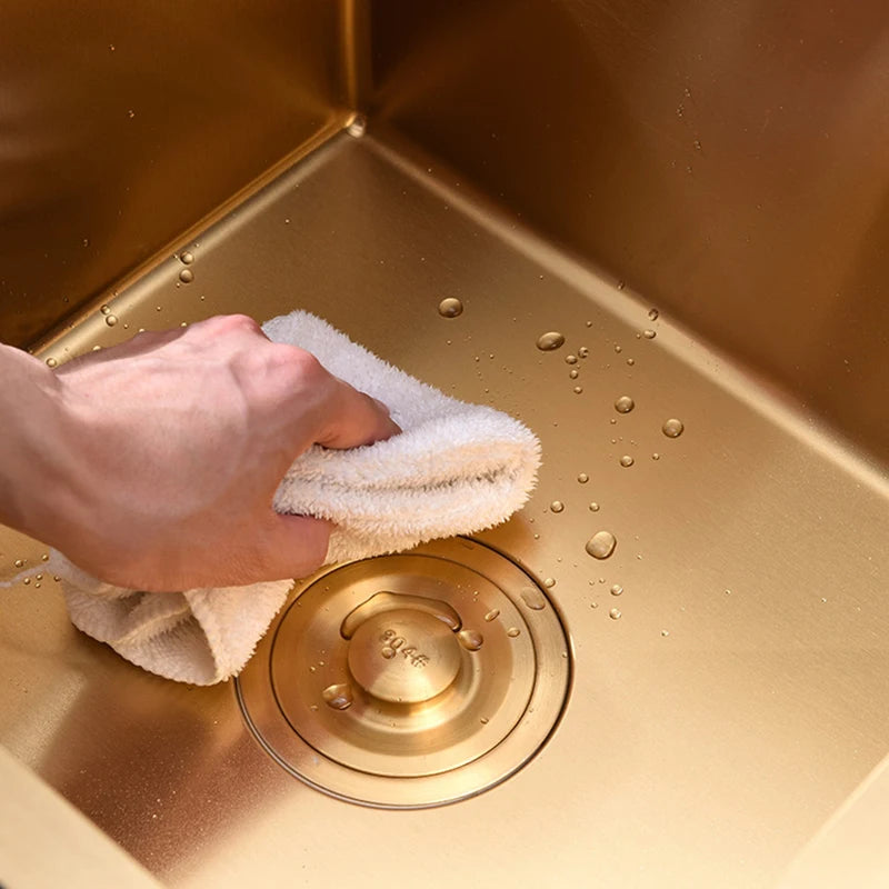 Dubbele spoelbak – RVS spoelbak – Keukenspoelbak – Inbouw spoelbak – Gouden spoelbak – 80x45 cm – Goudkleurig 304 roestvrij staal – Inclusief mandje en zeepdispenser