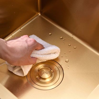 Dubbele Spoelbak – Keukenspoelbak – Opbouw Spoelbak – Gouden Spoelbak – RVS Spoelbak – 75x40 cm – 304 Roestvrij Staal – Inclusief Mandje en Zeeppompje