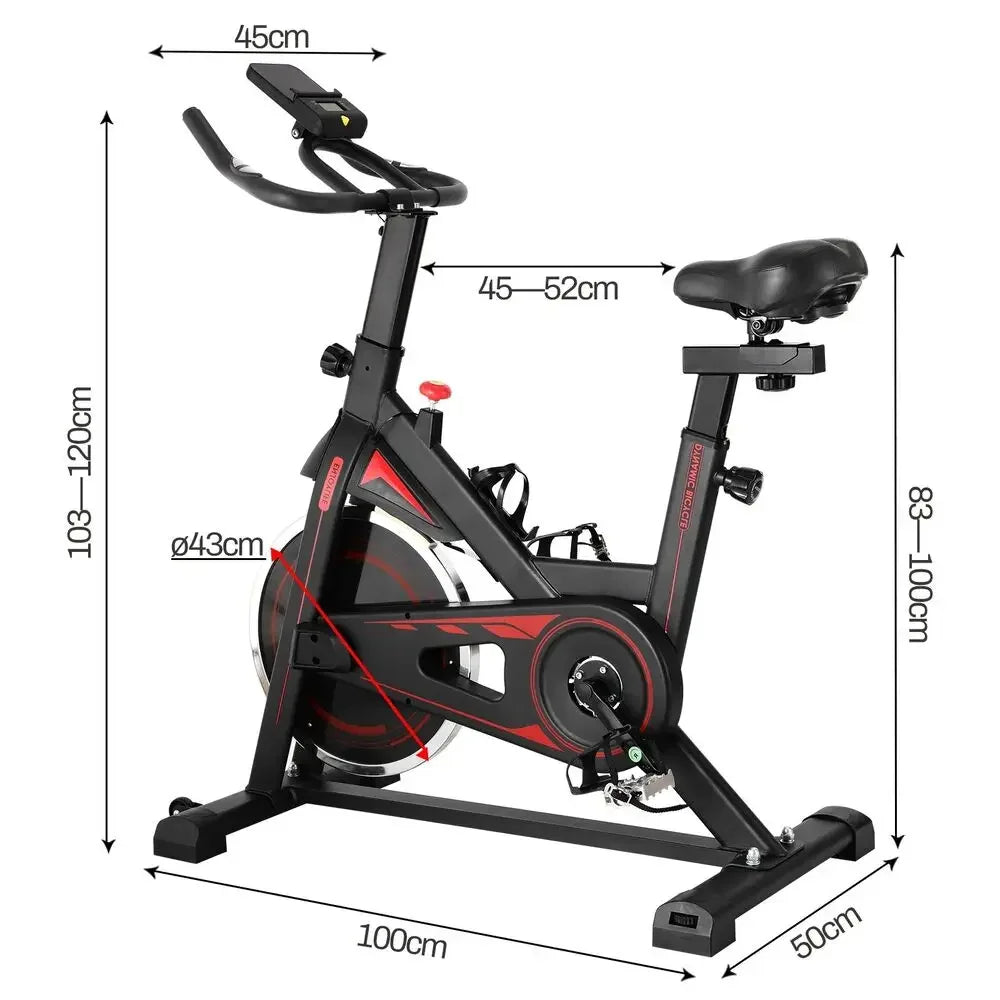 Hometrainer – Spinningfiets – Fitnessfiets – Ergometer – Binnenfiets – Verstelbaar Zadel & Armsteunen – 10 kg Vliegwiel & LCD-Display