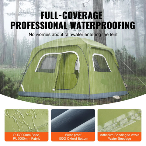 Kampeertent - Tent - Kampeertent 6 Personen - Waterdicht - Buitentent - UV -Bescherming - 7x7x4ft - Snelle Opzet - Inclusief Draagtas