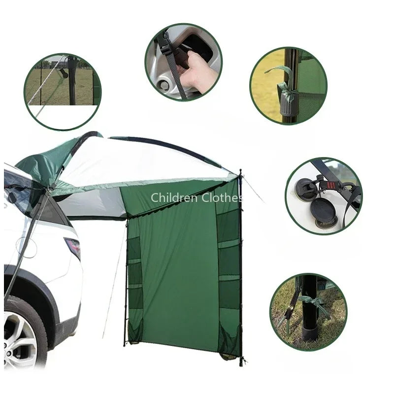 Autozijluifel – Zijluifel – Zonnescherm – Caravanluifel – Kampeerluifel – Waterdicht Polyester 3000mm – Aluminium Steunen 235x210 cm