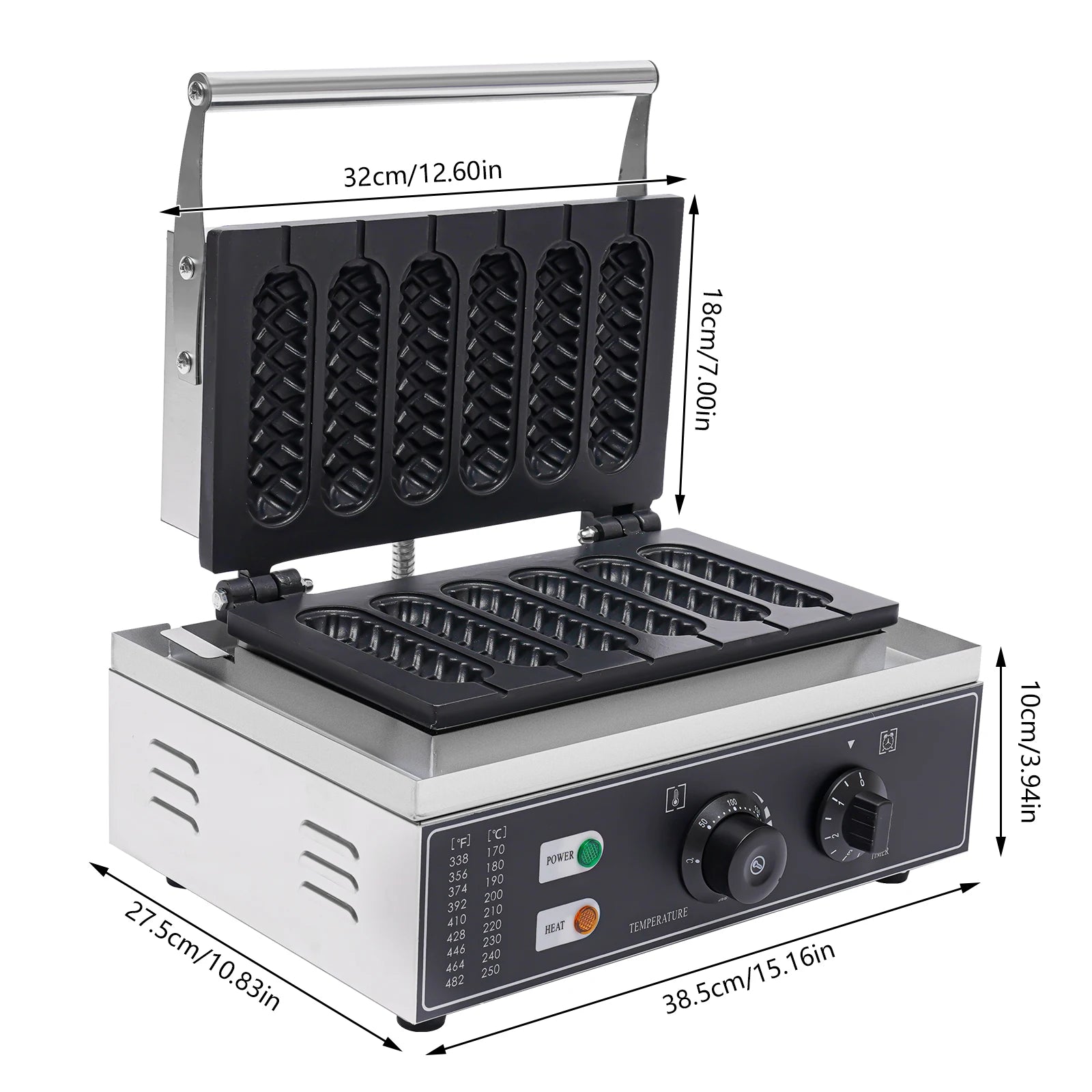 1500W Commercial 6pcs Waffle Maker Hot Dog Machine DIY food Making Machine - QUORE