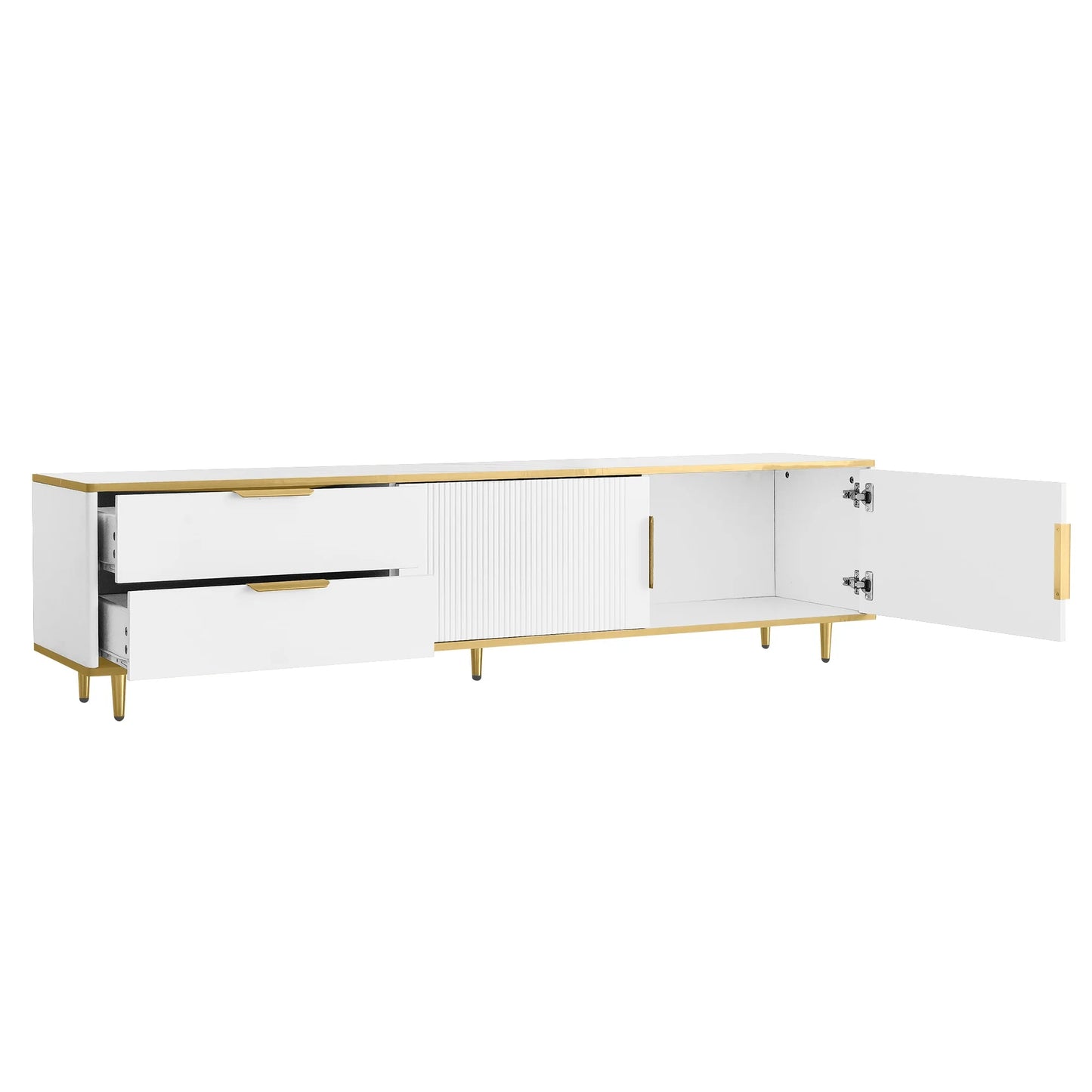 Tv-Kast – Tv-Meubel – Tv-Dressoir – Woonkamerkast – Marmeren Oppervlak – Ruime Lades