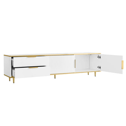 Tv-Kast – Tv-Meubel – Tv-Dressoir – Woonkamerkast – Marmeren Oppervlak – Ruime Lades
