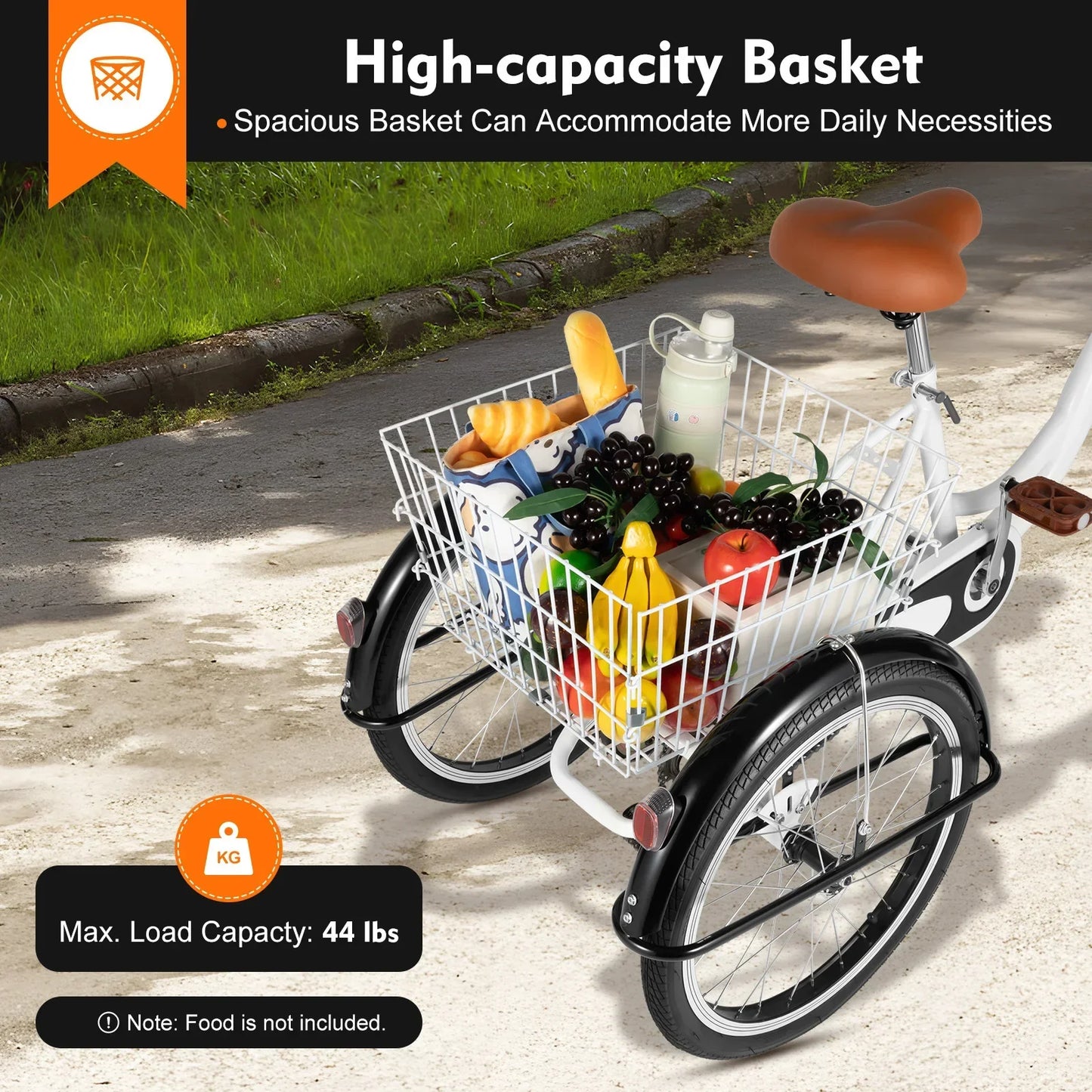 Driewieler Voor Volwassenen – Seniorenfiets – Drie-wieler – Comfortabel – Veilig – 20 Inch Wielen – Ruim Achtermandje