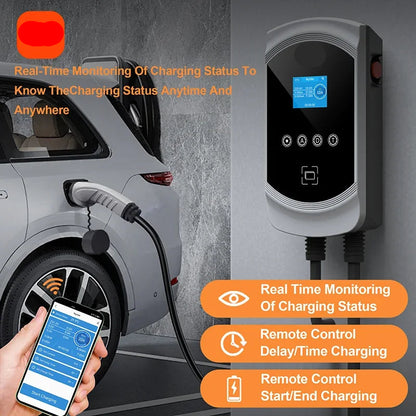 Slimme Oplaadstation – Elektrische Laadpaal – EV Charger – Laadpunt – 7.6KW - 32A - 1 phase - Type 2 – IP65 Waterbestendig - QUORE