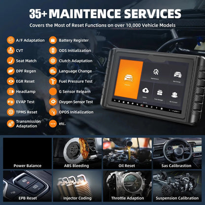 Autodiagnosetool – Auto Scanner – Diagnoseapparaat – Foutcode Lezer – Systeemdiagnose – 10,1 Inch Touchscreen – Bi-Directionele Controle