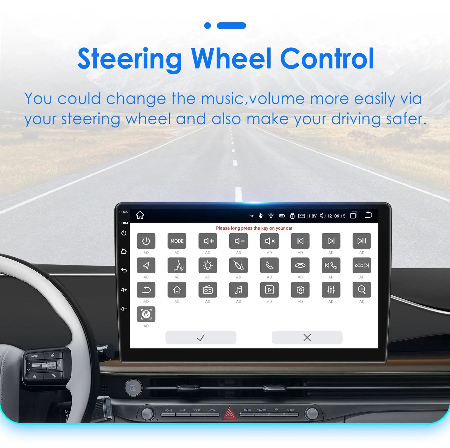 Autoradio – 2DIN Autoradio – Car Multimedia Speler – Navigatiesysteem – Android 13 Autoradio – 9 Inch Touchscreen – Draadloos CarPlay & Android Auto - QUORE