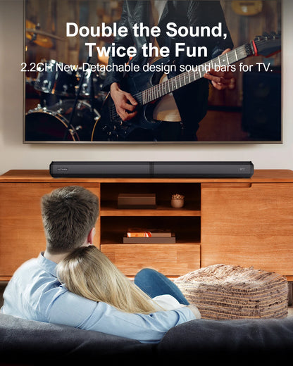 Soundbar - 2.2ch - Soundbar met Subwoofer - Soundbar voor TV - Bluetooth - App Control - Bass Instelbaar - 100W -Geluidssysteem - Zwart