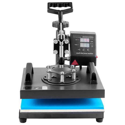 Warmtepers 2-in-1 – Sublimatiepers – Transferpers – T-shirtpers – Pettenpers – Digitaal LCD Scherm – Vlak Persvlak 25,4x30,5 cm