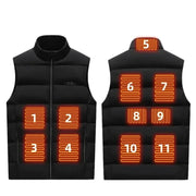 Heating Jacket - Heated Bodywarmer - Heated Clothing - USB Electric Self-Heating Vest - Unisex Heated Jacket - Rechargeable - Heating Heated Clothing - Hunting Ski - Size XXL - Black