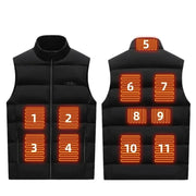 Heating Jacket - Heated Bodywarmer - Heated Clothing - USB Electric Self-Heating Vest - Unisex Heated Jacket - Rechargeable - Heating Heated Clothing - Hunting Ski - Size XL - Black