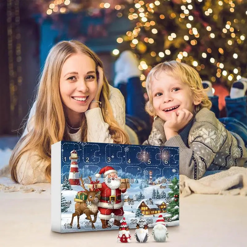 Advent Calendar - Gnome Dolls Countdown Calendar - Christmas Plush Calendar Box - 24 Days of Fun Collectible Plush Figures - Christmas Gnome Advent - Children's Christmas Gift - Toys - Playset - Set B