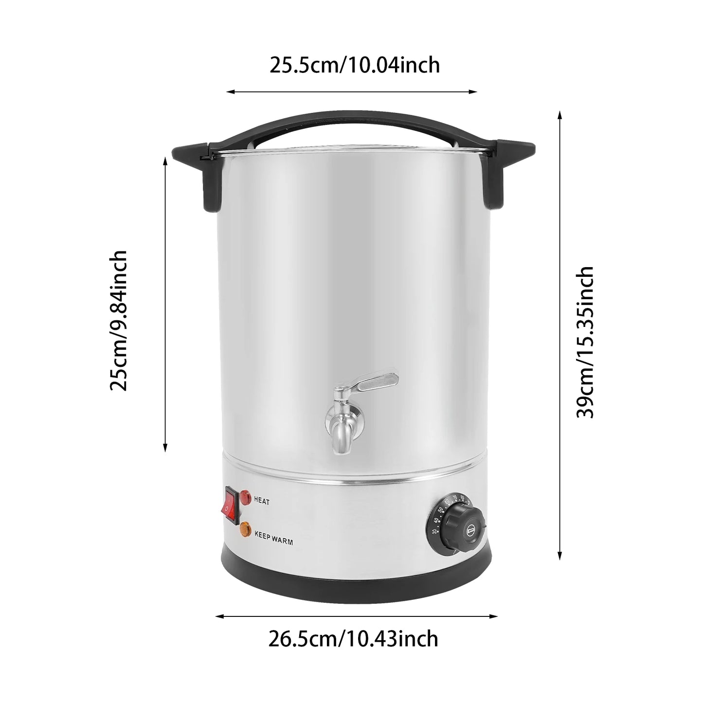 Elektrische Wax Smeltoven - Wassmeltpot - Wax Melter - Kaarsen Smeltpot - 1200W - RVS - Temperatuurregeling - 12L - Zilver