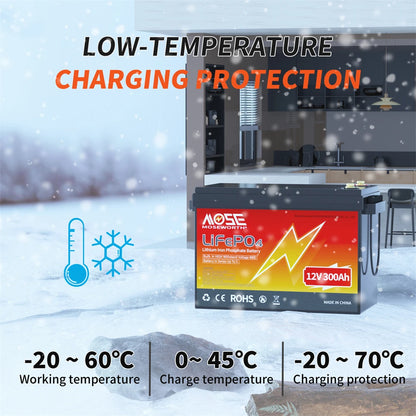 12V 300Ah LiFePO4 Accu – Lithium Accu – Camper Accu – Boot Accu – Solar Accu – Compact & Lichtgewicht – 7000 Cyclus Levensduur