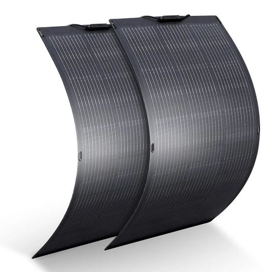 Zonnepanelen - Zonnepaneel - Flexibel - Solar Panel - 2x100W - Mobiele Zonne-energie Oplader - Monokristallijn - Draagbare Zonne-energie Set - Waterdicht IP68 – Voor Balkon, Caravan & Camping - QUORE