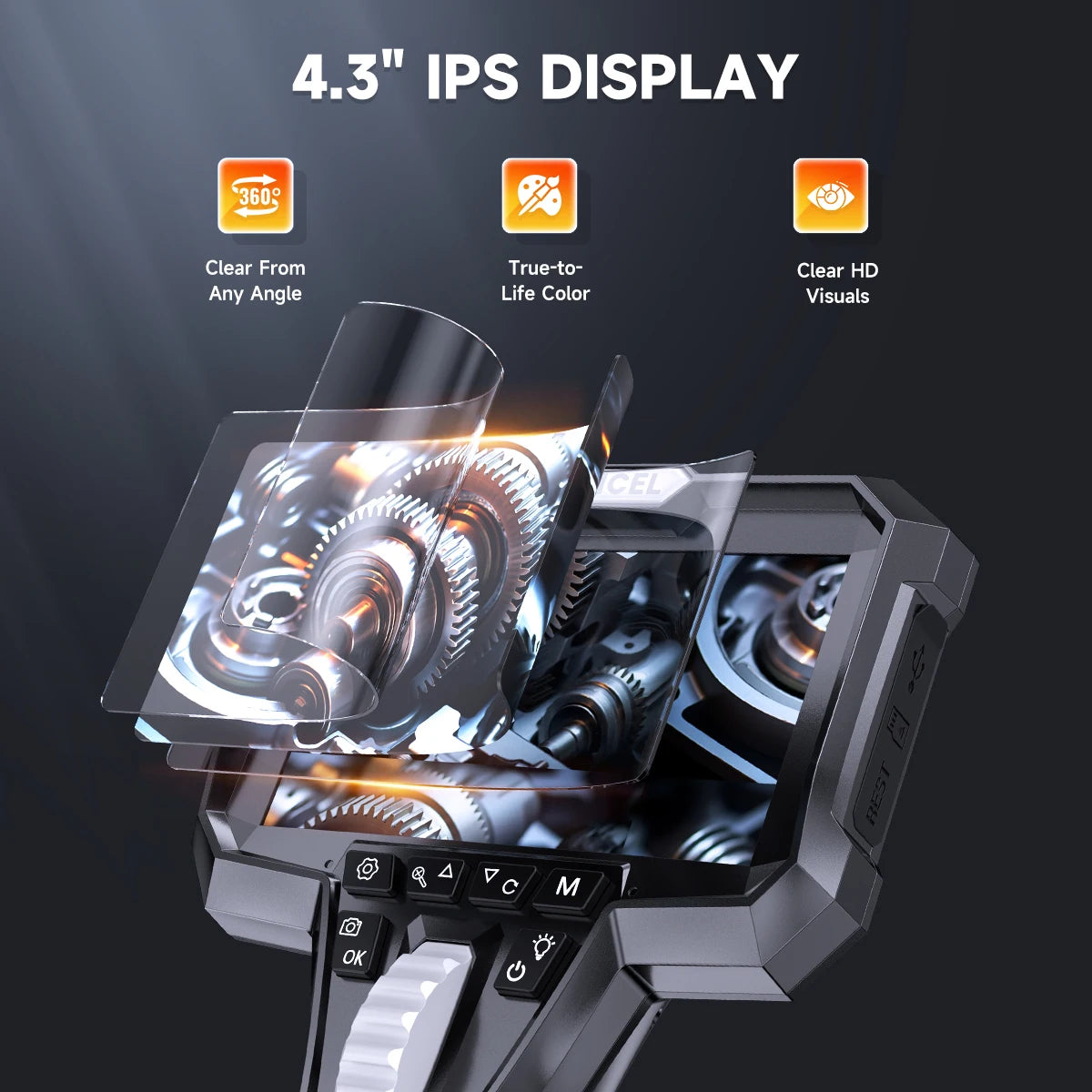 Endoscoopcamera – Endoscoop – Inspectiecamera – Borescoop – Flexibele Lens – 2MP HD Camera – IP67 Waterdicht - QUORE