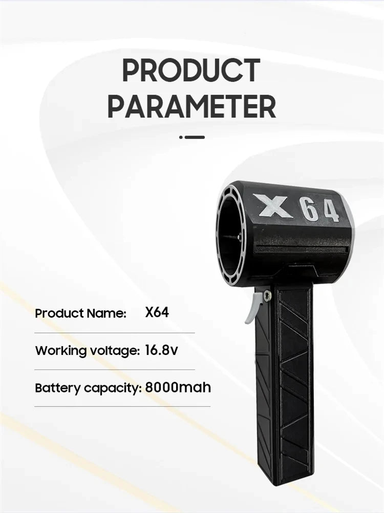 Turbo Blower – Mini Blazer – Luchtblazer – Bladblazer – 64mm Brushless Motor – 8000mAh Batterij