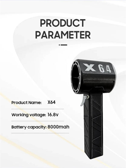 Turbo Blower – Mini Blazer – Luchtblazer – Bladblazer – 64mm Brushless Motor – 8000mAh Batterij