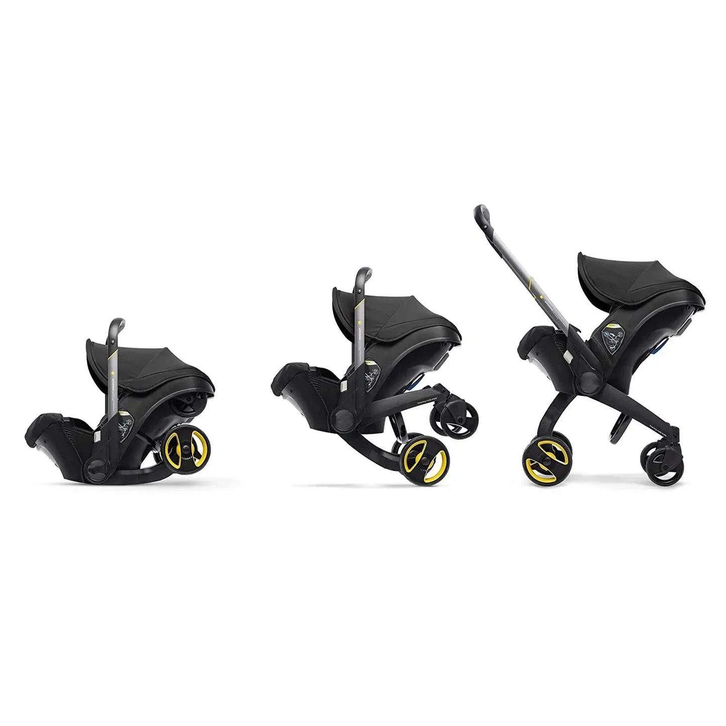 Kinderwagen - Babywagen - Wandelwagen - met Autostoel - 4-in-1 - Lichtgewicht Reisbuggy - Opvouwbaar - Veilig en Comfortabel - voor Baby's - en Peuters - Zwart