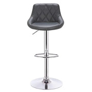 Adjustable Bar Stool - Bar Stool - Bar Stools with Backrest - Footrest - Chrome Steel - Ergonomic Design - Black Velvet