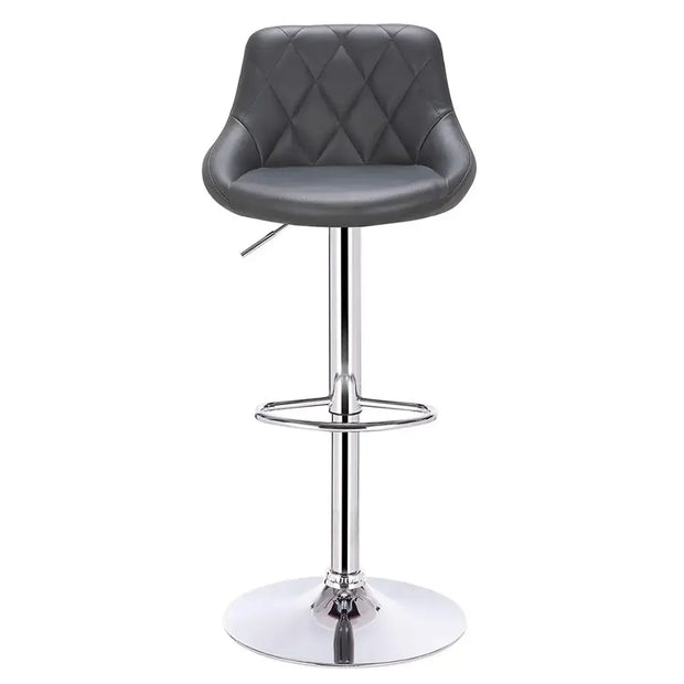 Adjustable Bar Stool - Bar Stool - Bar Stools with Backrest - Footrest - Chrome Steel - Ergonomic Design - Black Velvet