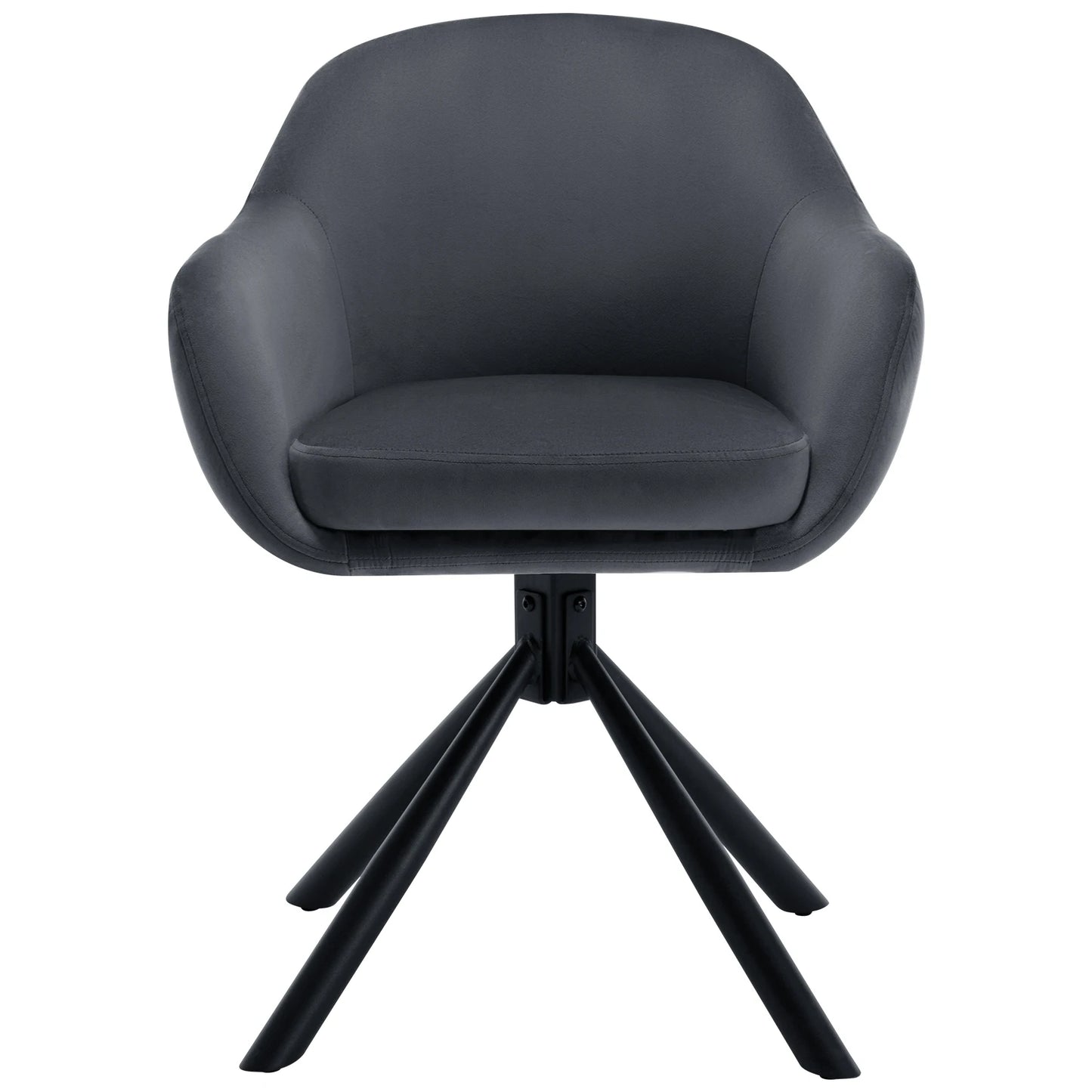 Eetkamerstoelen - Keukenstoel - Eetstoel - Eetkamerstoel - Draaibare - met Armleuningen - Ergonomisch Ontwerp, Luxe Eetkamer- en Lounge Stoelen - 2 Packs - Fluweel - Donkergrijs