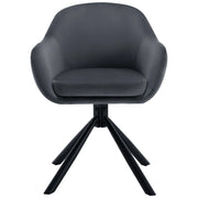 Chair - Dining room chairs - Dining room chairs set of 2 - Dining room chairs with armrests - Upholstered - Ergonomic Chairs - 360° swivel - Living room - Dark gray Chenille