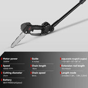 Telescopic Chainsaw - Mini Chainsaw - Electric Pruning Shears - Telescopic Chainsaw Battery - 3500W - Adjustable Height - Portable Garden Tools - 2 Battery EU Plug