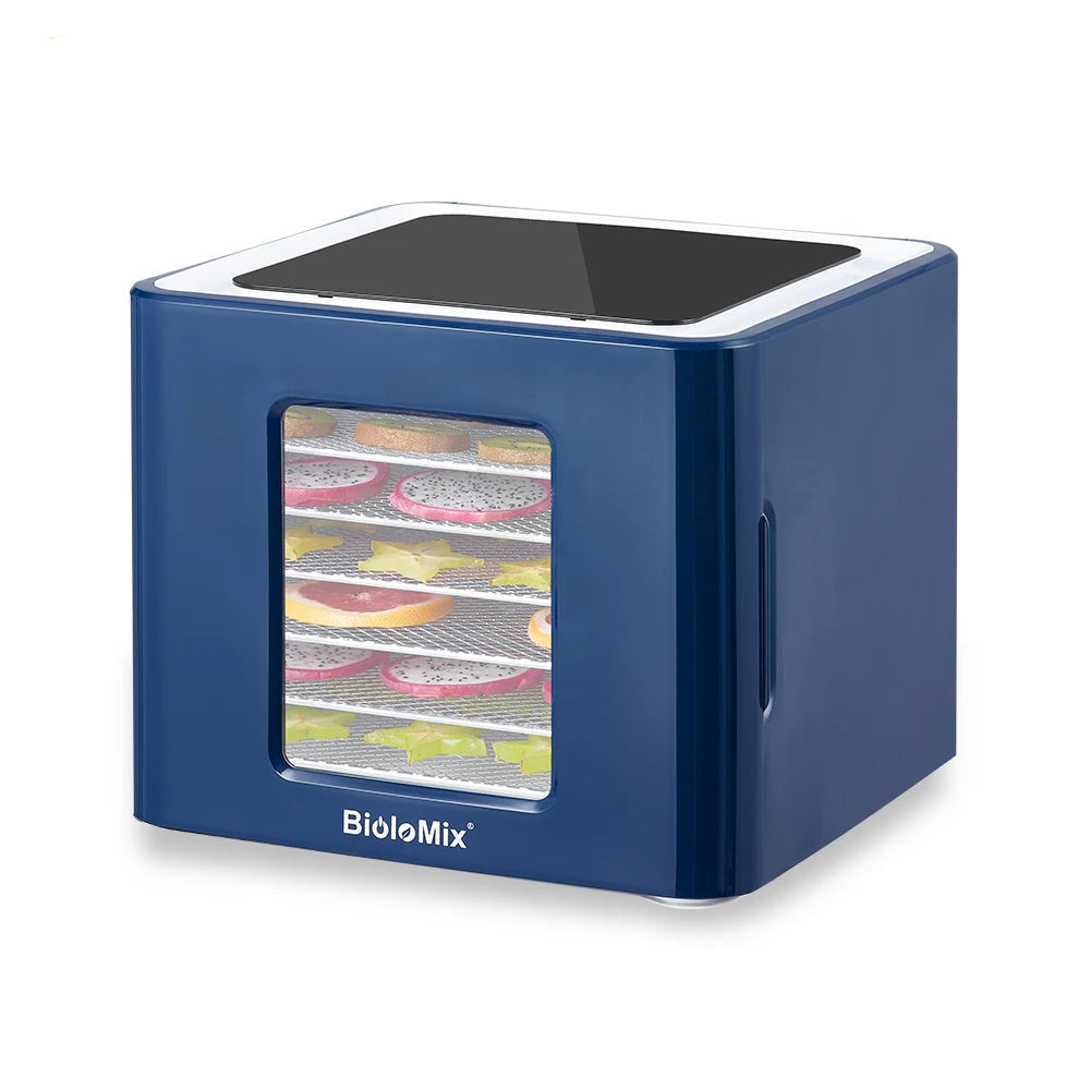 Voedseldroger – Voedseldehydrator – Snackdroger – Fruitdroger – Groentedroger – 6 Roestvrijstalen Trays – Digitale LED Touchbediening