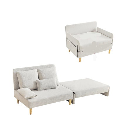 Slaapbank – Bedbank – Ligbank – Zetelbed – Compact Ontwerp – Stevig Houten Frame – Comfortabel Schuimkussen - Beige