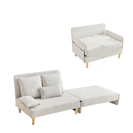 Slaapbank – Bedbank – Ligbank – Zetelbed – Compact Ontwerp – Stevig Houten Frame – Comfortabel Schuimkussen - Beige