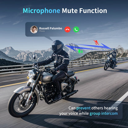 M1-S Plus - Motorfiets Intercom - Motorhelm - Bluetooth - Headsets - Handsfree - Communicator - Interphone - Koppelbaar tot 6 Rijders - QUORE