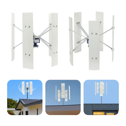 Verticale Windturbine – Windgenerator – Windmolens – Duurzame Energie – 500W Vermogen – Stil – Weerbestendig - QUORE