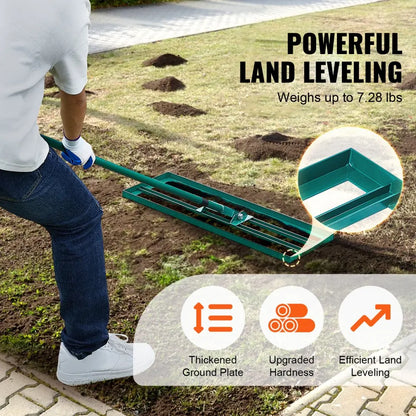 Gazonhark - Bladhark - Hark - Nivelleringshark - Gazon Leveler - Robuuste Bodemplaat - voor Tuin - Golf - Gazon - Achtertuin - Aluminiumlegering - 91.4 x 25.4 x 205 cm - Groen