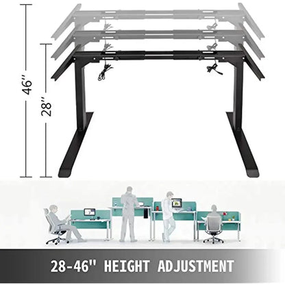 Elektrisch Bureauframe – Sta Zit Bureau – Verstelbaar Bureauframe – Bureau Onderstel – Traploos Verstelbaar – Draagvermogen 120 Kg – Stille Dubbele Motoren