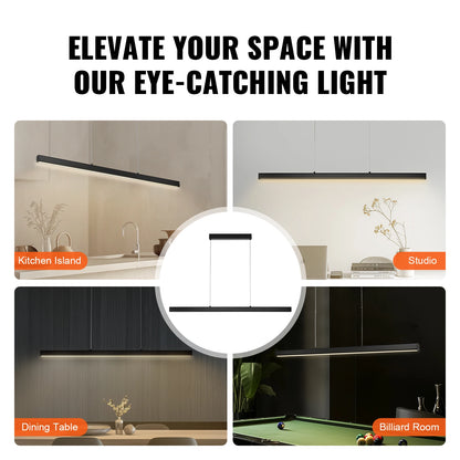 Dimmable LED Pendant Light - LED Ceiling Light - Chandelier - 20W Linear Ceiling Light - 120 cm - AC - With Remote Control - Adjustable - Color Temperature - Modern Lighting