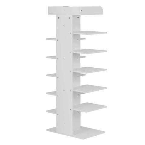 Shoe rack - Wooden shoe rack - Shoe cabinet - 12-tier shoe rack - Stackable shoe rack - 46kg - White